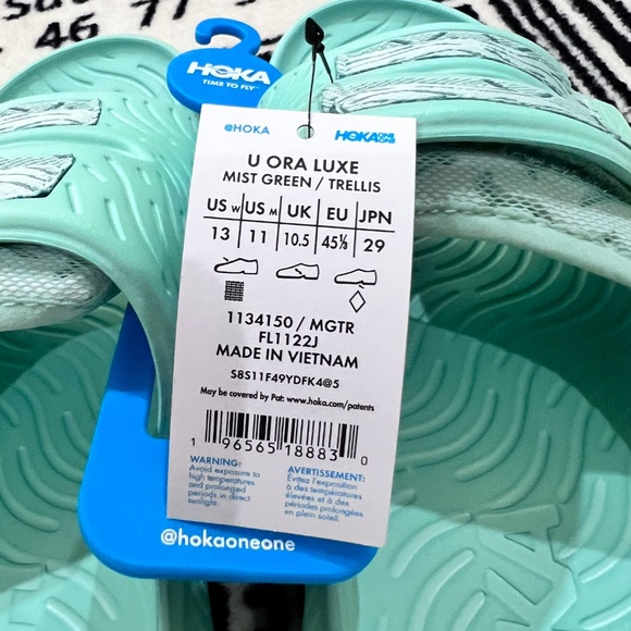 Hoka Ora Luxe Recovery Slides MIST GREEN / TRELLIS - Picture 7 of 7